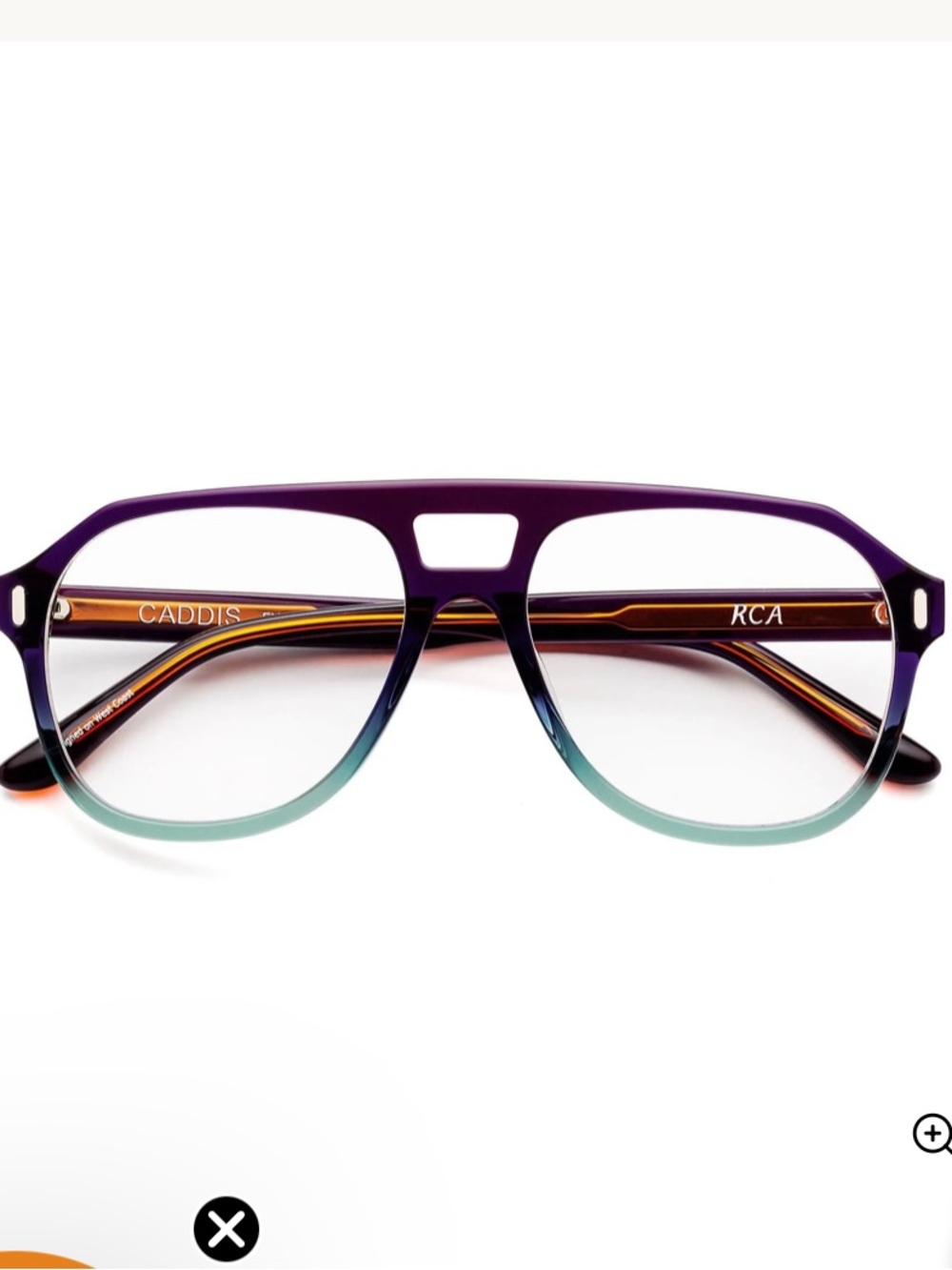 Caddis RCA Purple to Teal Gradient Aviator Glasses Magnification2.75